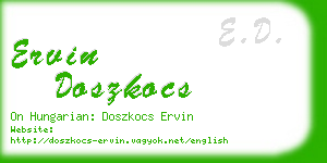 ervin doszkocs business card